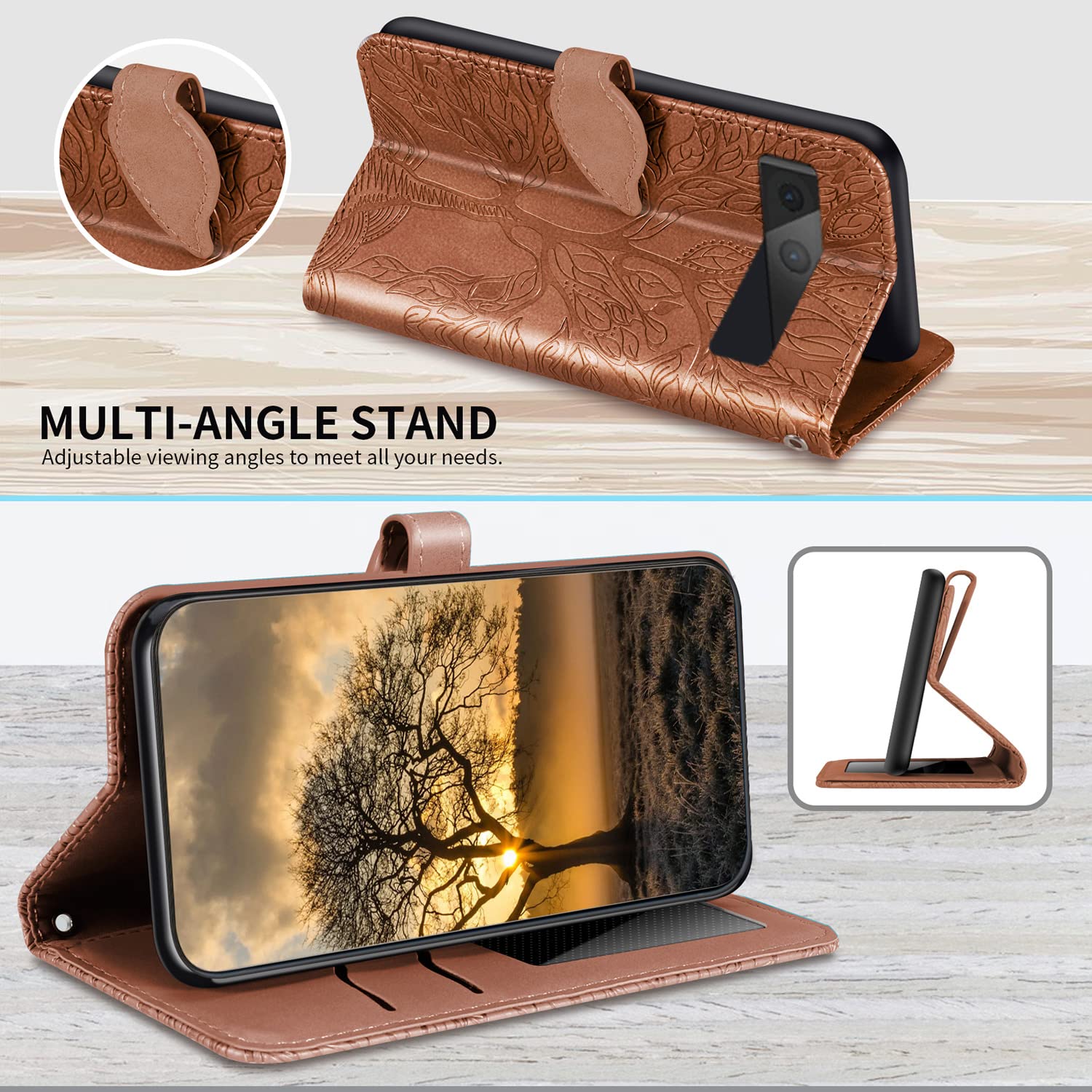 Custodia Portafoglio Per Google Pixel 7 Pro Con Design Gatto E Cane: Pelle PU, Porta Carte E Supporto - 3