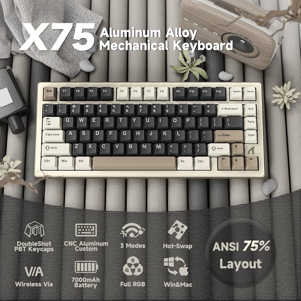 Amazon.com: ATTACK SHARK X75 Aluminum CNC Wireless