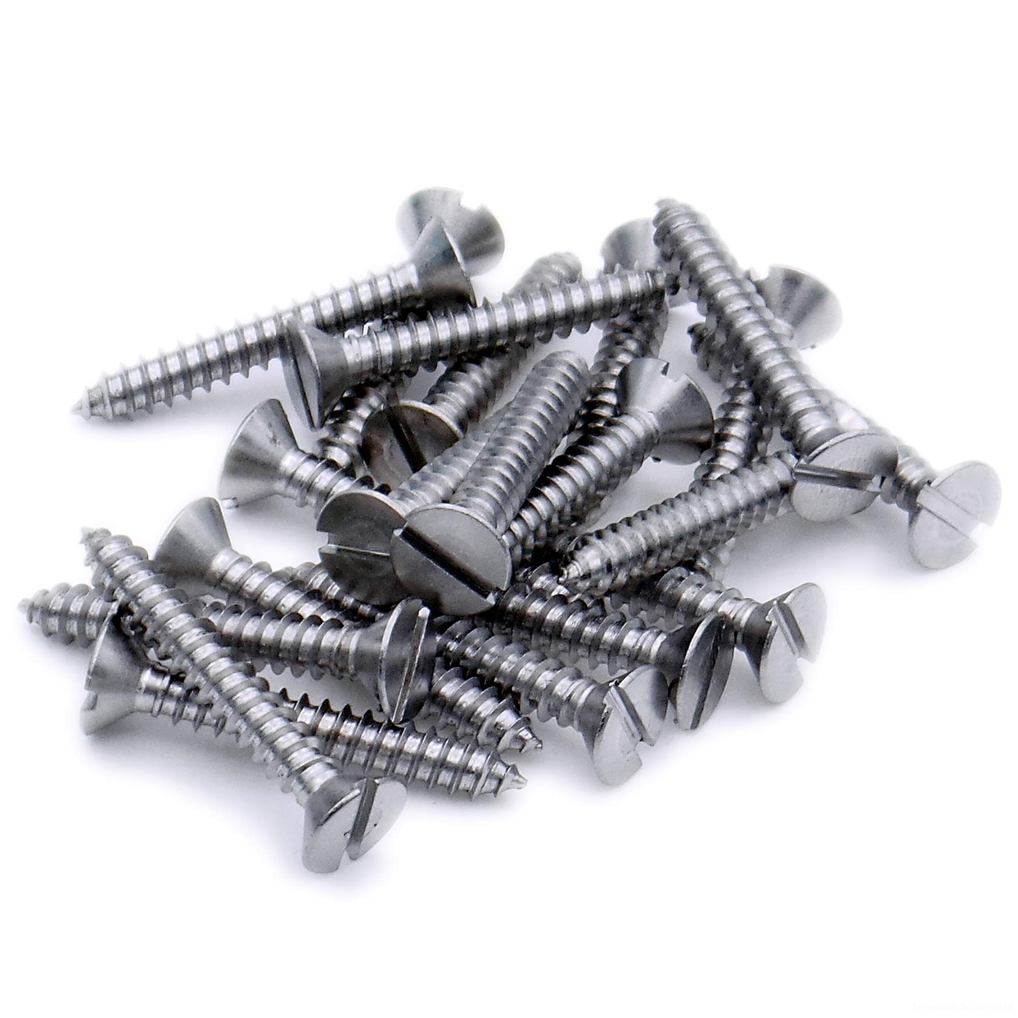 Singularity Supplies No.7 X 1.25 (3.9Mm X 32Mm) Slot Countersunk Self-Tapping Screw - Stainless Steel (A2) (Pack Of 20)