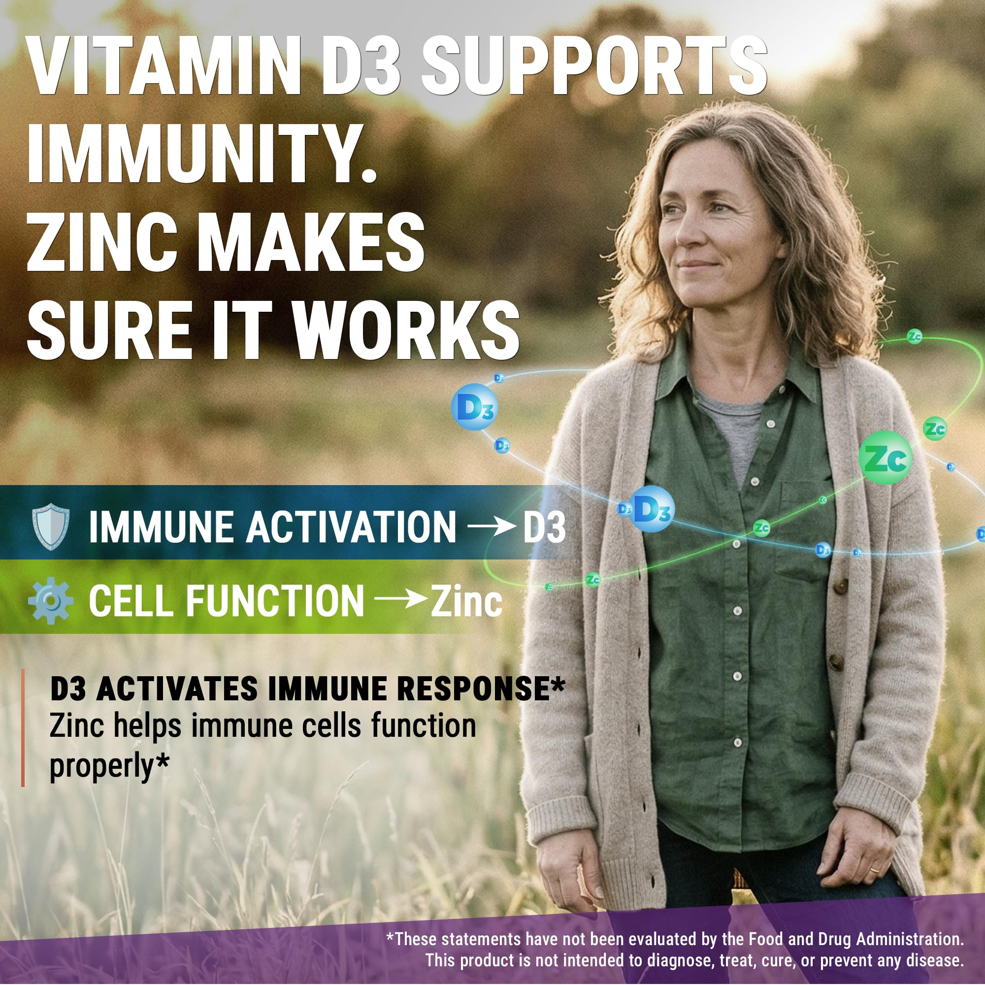 Vitamin D3 K2 Magnesium with Zinc & Calcium | Magnesium Glycinate 1500mg | D3 10,000 IU | K2 200mcg | Calcium 50mg | Zinc 50mg | Bone, Muscle & Immune Support for Women & Men - Vegan - Non-GMO — Amazon image 4