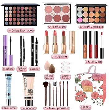 Makeup Set for Women, Makeup Kit for Beginners Teen Girls, Makeup Gift Set for Teens, Makeup Kit for Girls, Eyeshadow Palette, Lip Gloss, Face & Eye Make up
