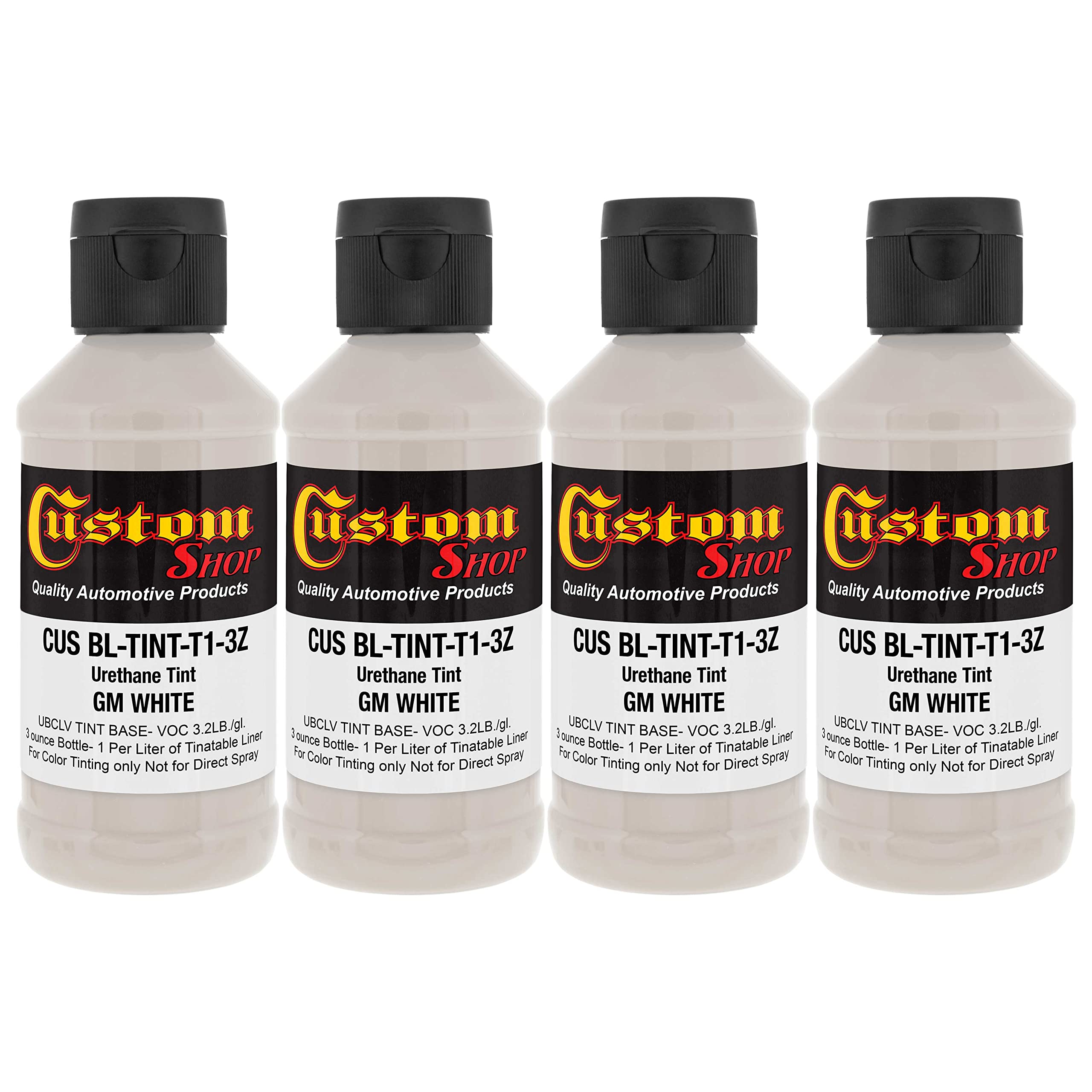 Custom Coat 3 Ounce, GM White, Bed Liner Tint Concentrate, 4 Pack
