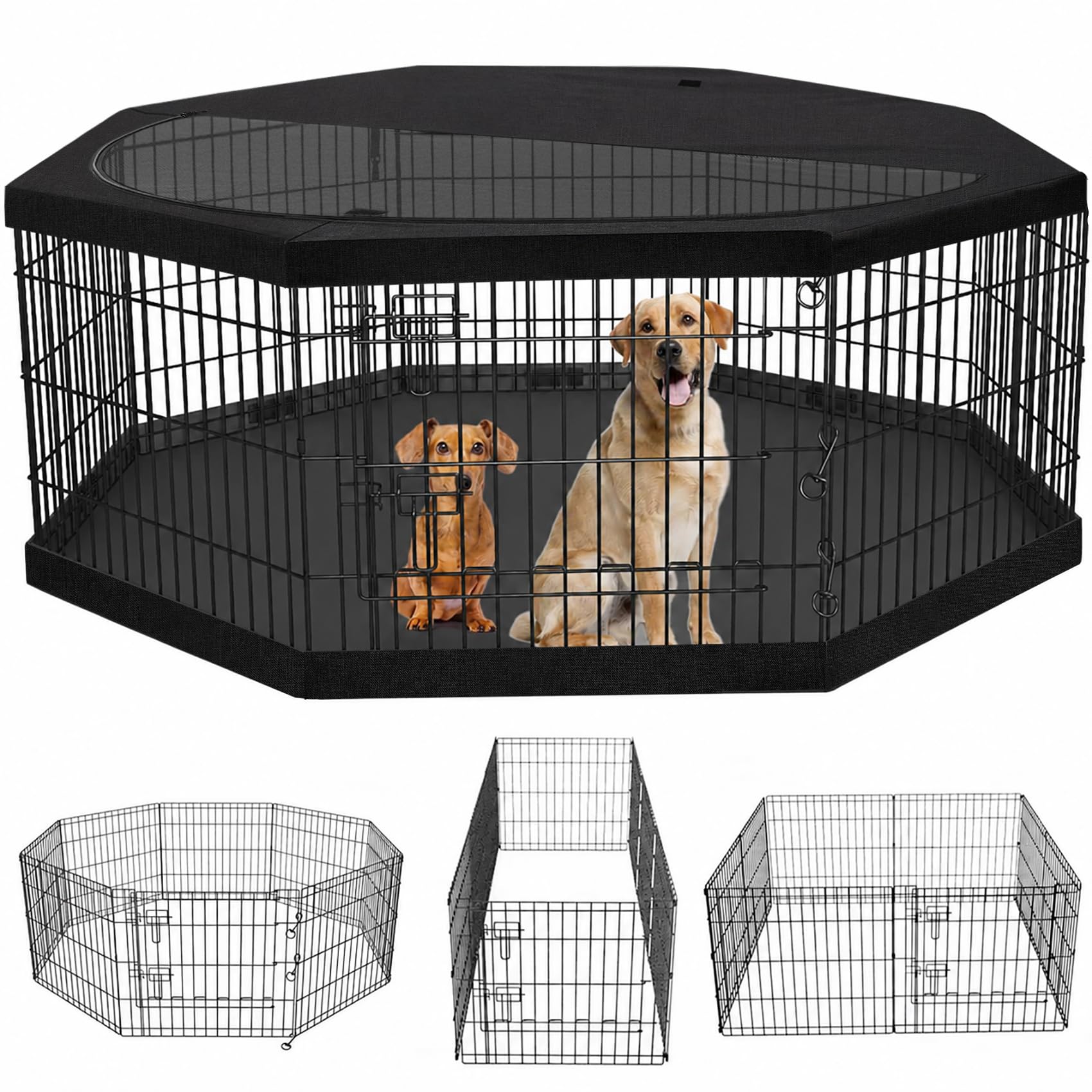 PETIME Foldable Dog Playpen - Puppy Pen -11