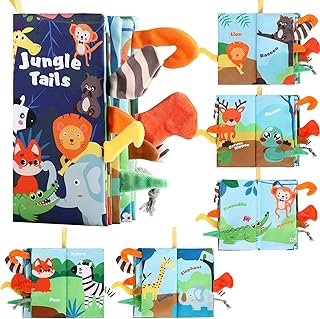 Baby Soft Book, Cloth Baby Books, Crinkle Soft Baby Books 0-6 Months, Soft Books for Babies, Baby Books Toys, Sensory Toys 0-12 Months, Touch and Feel Crinkle Cloth Books for Baby Girl Boy