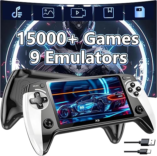 X9 - Consola de juegos de mano retro con pantalla HD de 5.5 pulgadas, más de 15000 juegos 9 emulador de consola de juegos retro, emulador de mano disponible en Yaxa Costa Rica