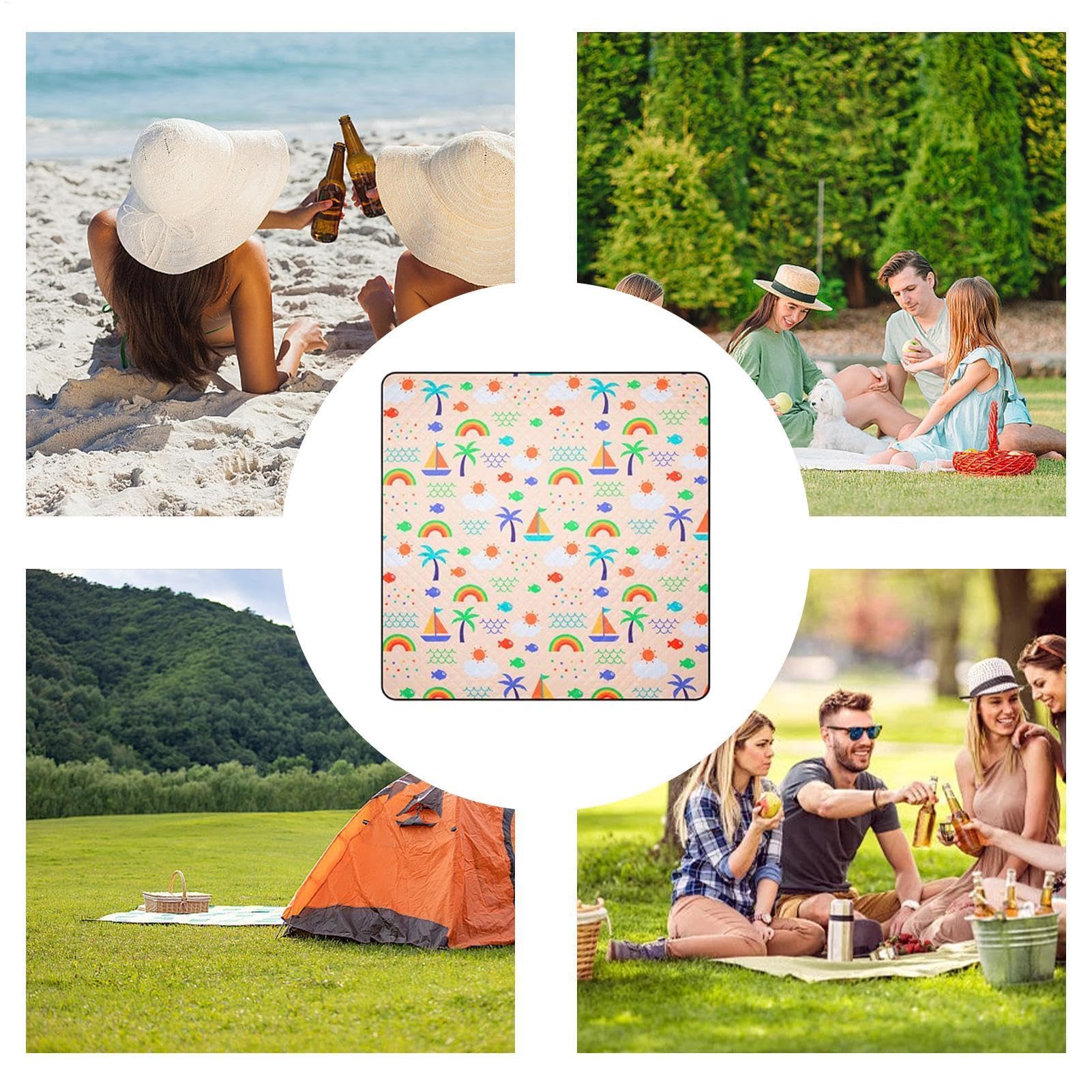 Tappeti da picnic coperte da picnic impermeabili e impermeabili per | Coperta di sabbia impermeabile leggera per spiaggia, campeggio