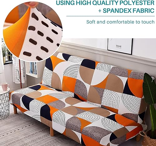 Vista 104 de Funda estampada para futón, fundas elásticas para sofá cama, tamaño matrimonial, individual, queen, sin brazos, fundas protectoras con parte Youmeng