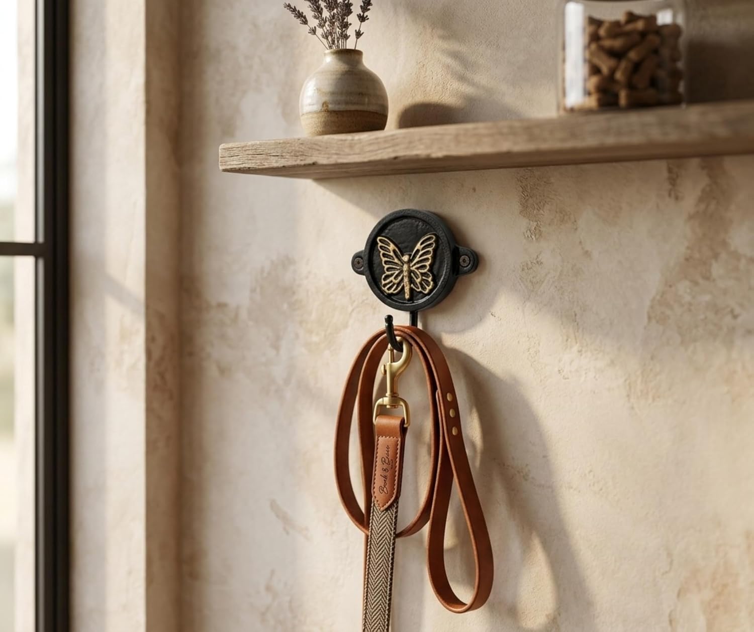 Aluminium Butterfly Print Wall Hook for Home Décor | Decorative Heavy Duty Wall Mounted Hook Rack for Coat, Keys, Towels, Bags & Hats | Rustic Vintage Organizer for Entryway, Bathroom & Bedroom image 5
