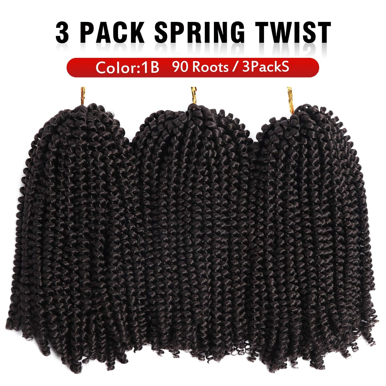 14 Inch Spring Twist Crochet Braids Hair for Butterfly Locs Bomb Twist Crochet Hair Beyond Beauty Ombre Colors Synthetic Fluffy Hair Extension 3 Packs 30 Strands 190g/Pack(14 Inch, #4)