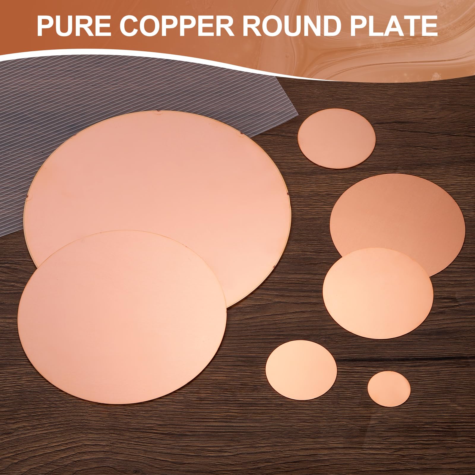 QUARKZMAN 5 Pcs Placa Redonda De Cobre 100mm (3.94") Diámetro 2mm (0.08")