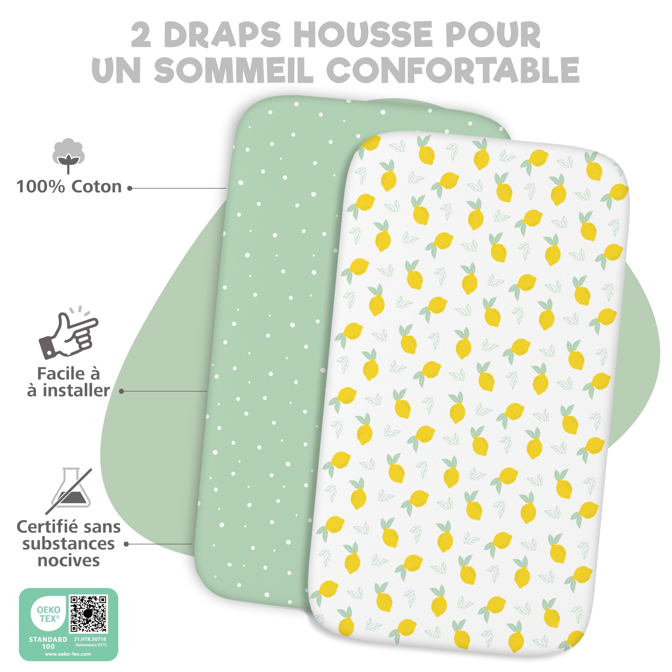 Drap Housse Imperméable Pour Lit Cododo - P'TIT DODO - 50 X 85 Cm