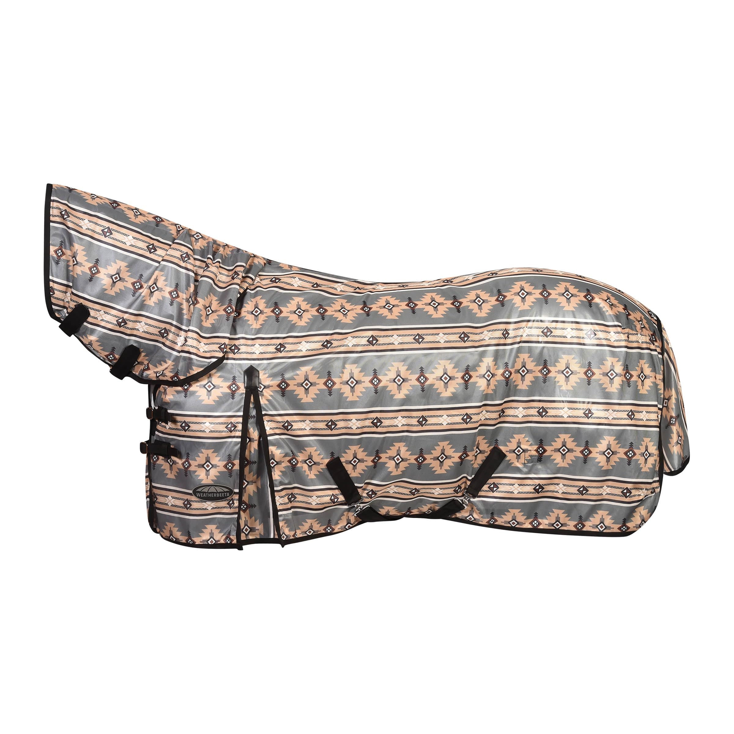 Weatherbeeta ComFiTec Essential Mesh II Combo Neck Grey Navajo Print Grey 75