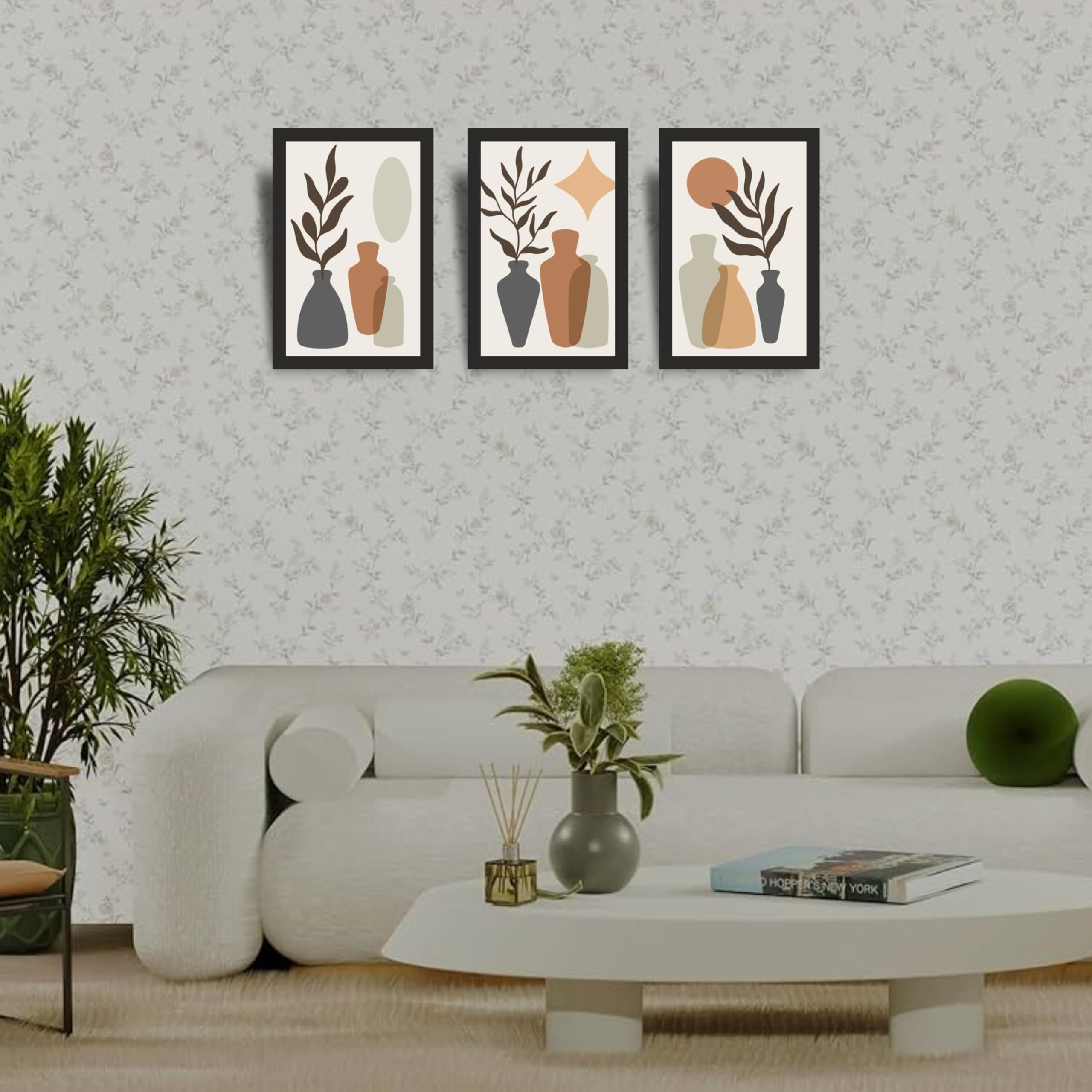 Contemporary Vase Cluster Wall Art Set of 3