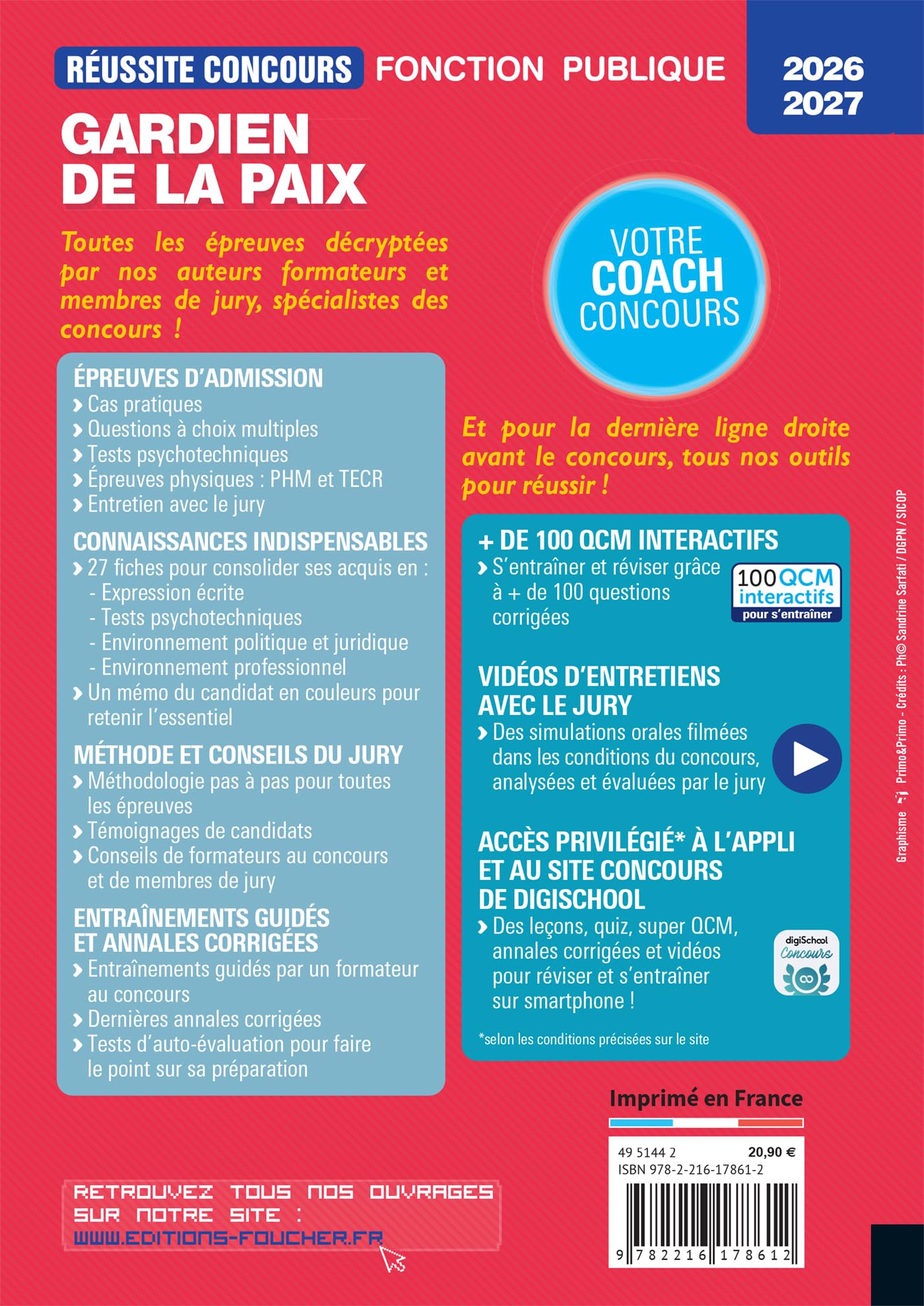 Réussite Concours - Gardien de la paix - 2026-2027- Préparation complète