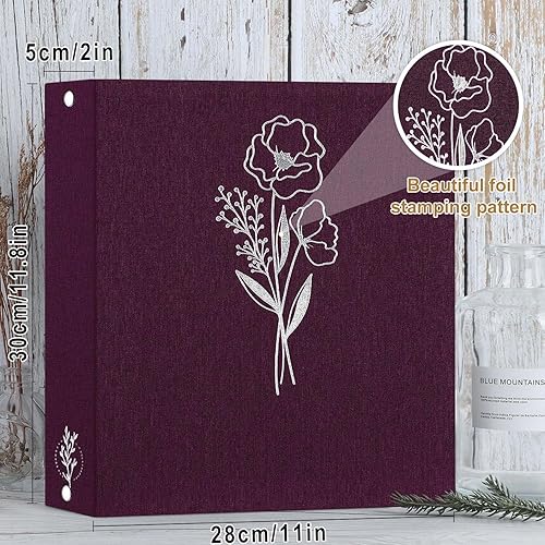 Vista 22 de Lanpn Álbum de fotos para scrapbook de 8.5 x 11 pulgadas, cubierta de lino, archival libre de ácido, carga superior, carpeta encuadernadora de 3