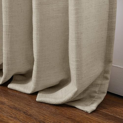 Miniatura 221 de Drapifytex Cortina plisada de lino sintético, cortina para oscurecer la habitación, 56 pulgadas de ancho x 96 pulgadas de largo, cortina de cobre 26