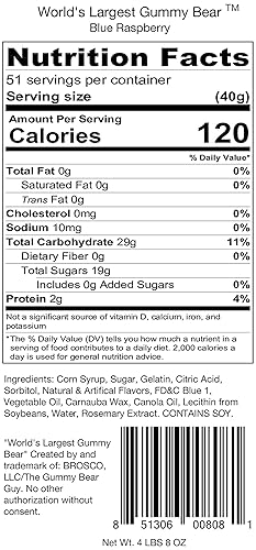 Miniatura 2 de El osito de goma original más grande del mundo - 5 libras - Frambuesa azul