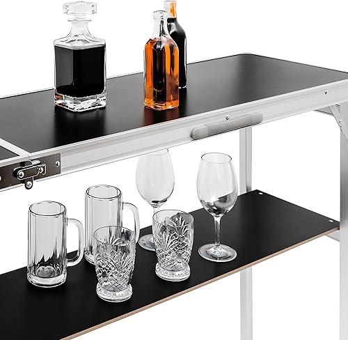 Miniatura 6 de Trademark Innovations Mesa alta de bar portátil Contemporáneo Negro