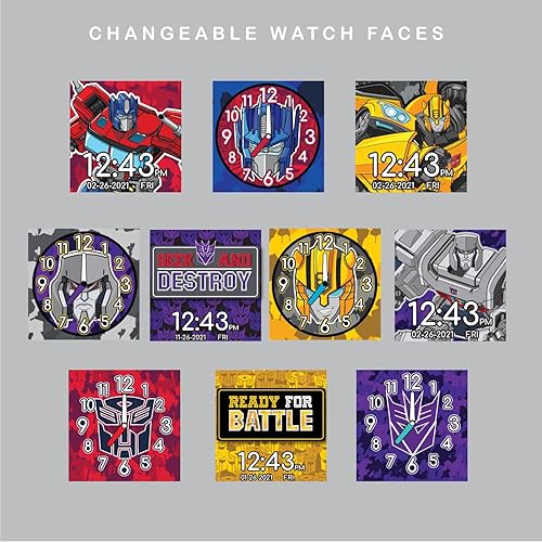 Miniatura 4 de Accutime Transformers Kids - Reloj inteligente de aprendizaje educativo con pantalla táctil para niñas, niños, niños pequeños, cámara para selfies,