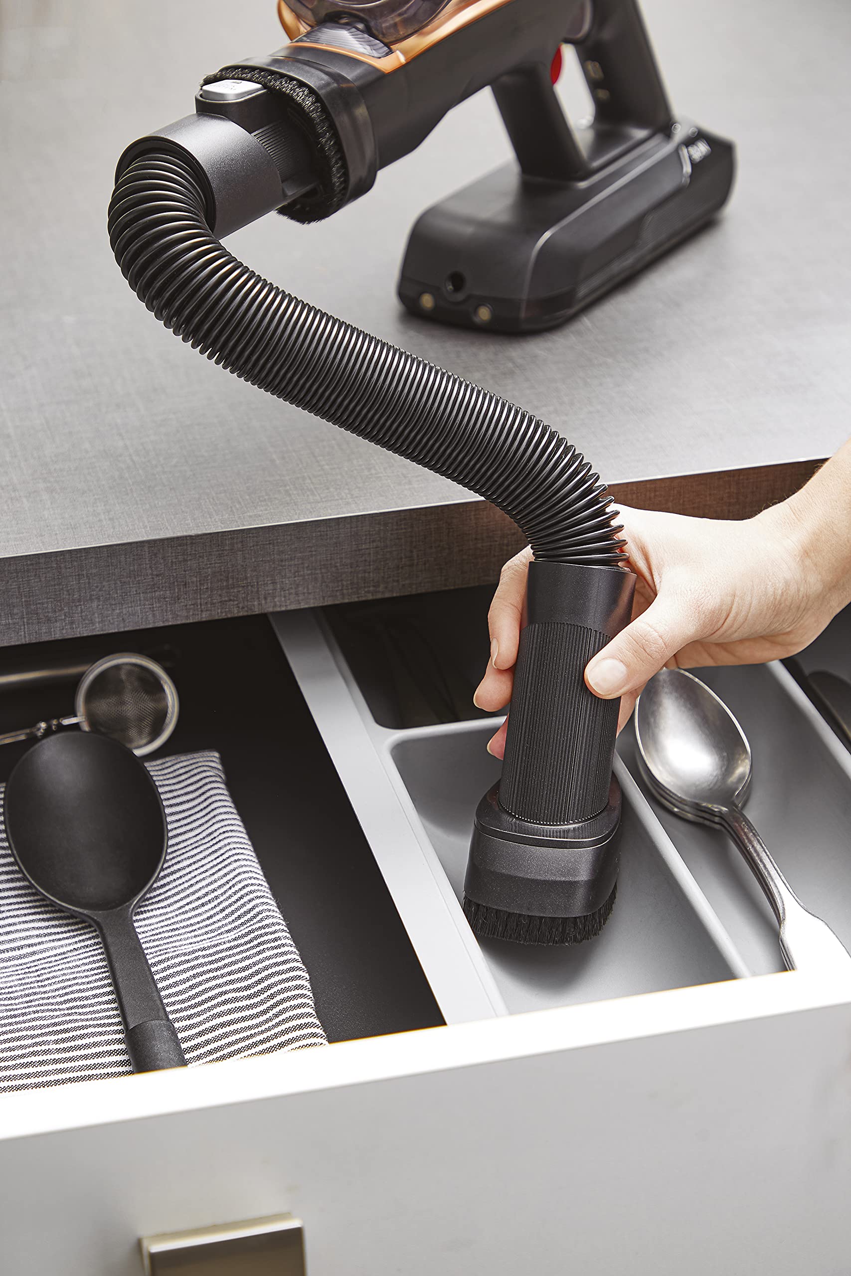 Rowenta Buse Mini Flex pour aspirateur balais X-Force, Flexible Accessoire aspirateur Balai ZR905001, Noir