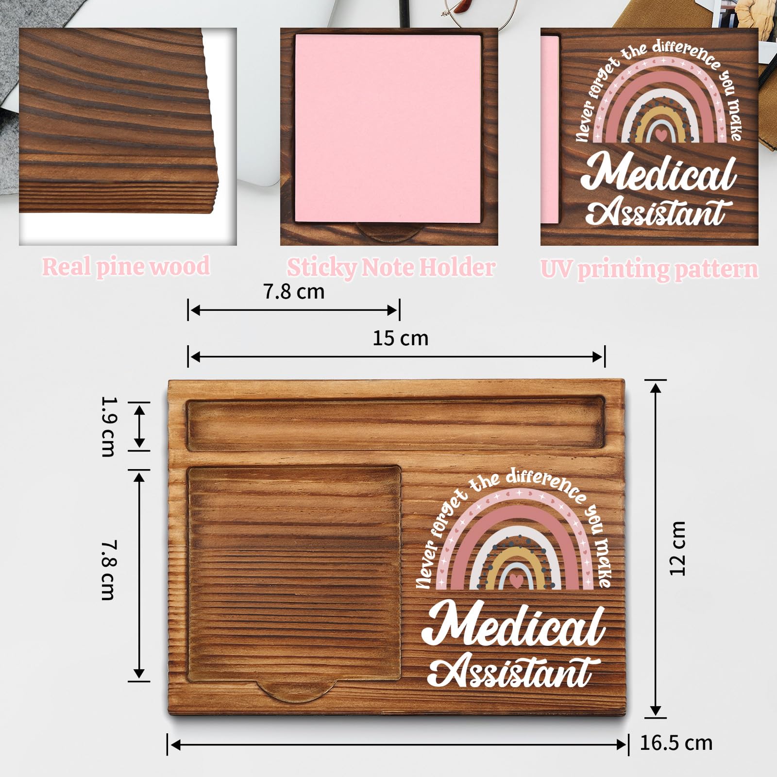 Medical Assistant Gifts, Thank You Appreciation Gifts for Medical Assistant Week Graduation Birthday Christmas Office Desk Self-Stick Note Pad Holders SBB31