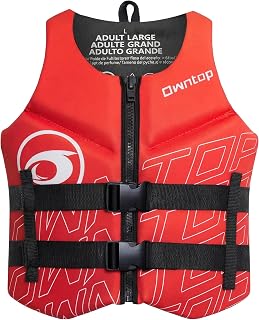 Owntop Adult Neoprene Swim Vest - Adjustable Zipper Dual Buckle Floaties for Kayaking, SUP, Boating, Fishing & Swimming