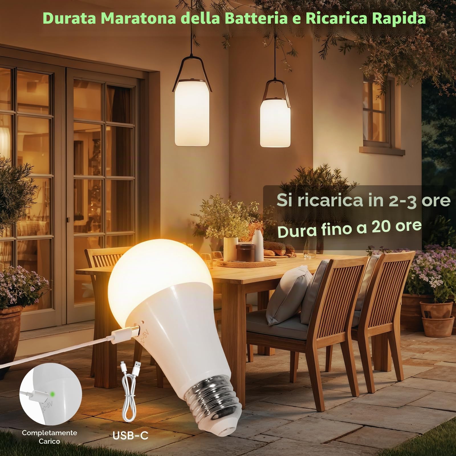 Kimjo 7 W Lampadina Ricaricabile E27 con Telecomando, 3 Colore, 4 Pezzi