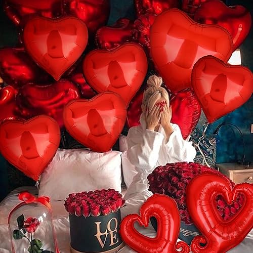 Miniatura 5 de Globos de corazón rojo con gancho, globos de corazón, para proponer cumpleaños, matrimonio, boda, aniversario, día de San Valentín, fiestas,