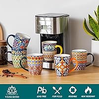 Vista 3 de vancasso 16 oz Coffee Mugs Set of 6, Large Ceramic Mug with Handle, Boho Coffee Cups for Latte, Cappuccino & Hot Chocolate, Dishwasher & Microwave