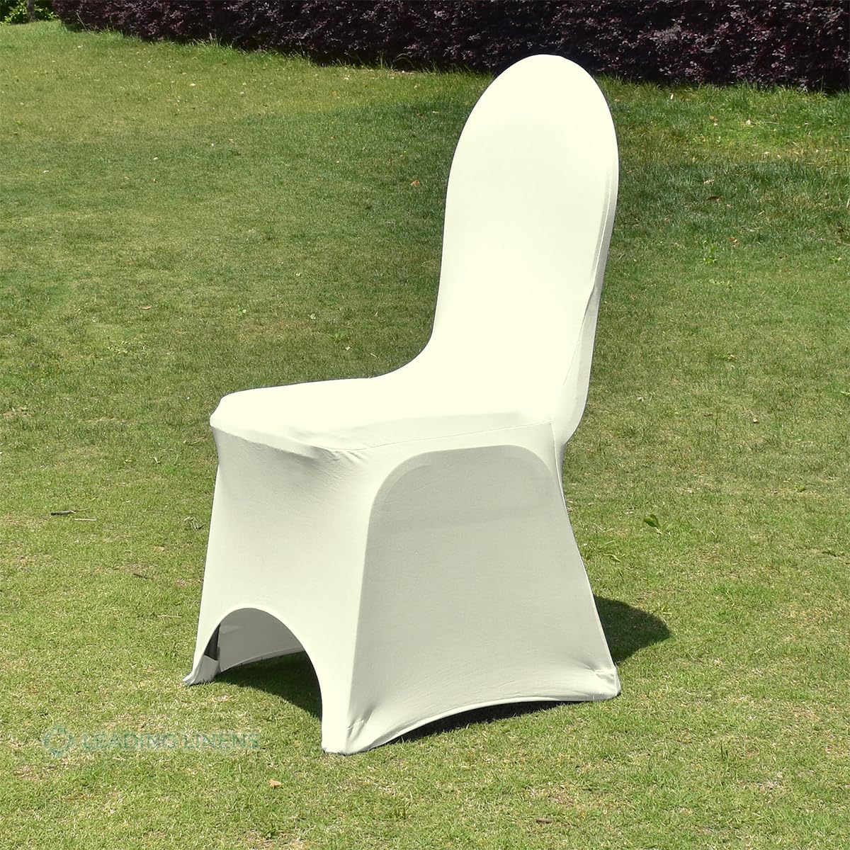 Spandex Banquet Chair Covers with Arched Front Design - Durable and Stylish Slipcovers for Wedding Receptions, Banquets, Parties, Restaurants, Special Events, and Celebrations - Ivory - 50 pcs
