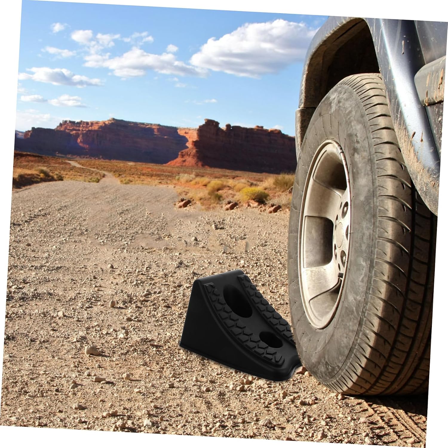 SOLUSTRE Car Wheel Chock Automotive Wheel Stabilizer Pad Trailer Block Car Ramp Wheel Chock