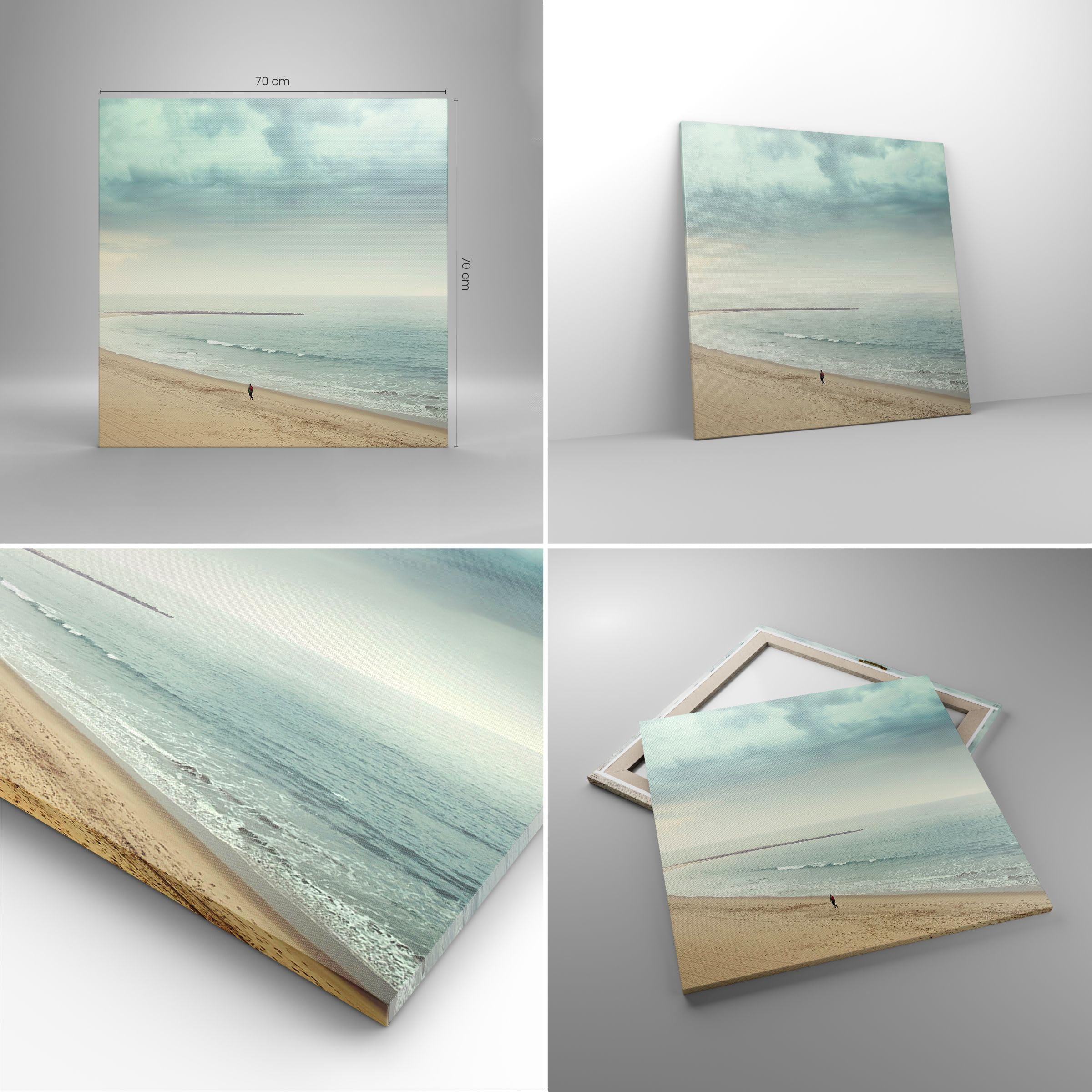 ARTTOR Cuadro Decorativo 70x70cm Moderno Cuadrado Paisajes Marino - 5931