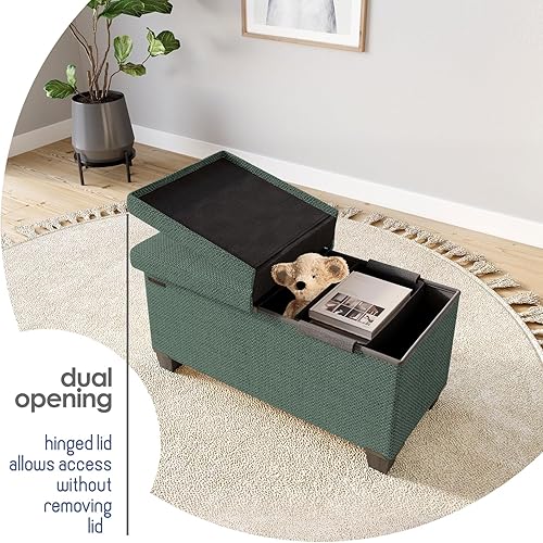 Miniatura 342 de Otomana plegable para dormitorio o sala de estar, con contenedores de almacenamiento, reposapiés para el extremo de la cama, soporta hasta 660 lb,