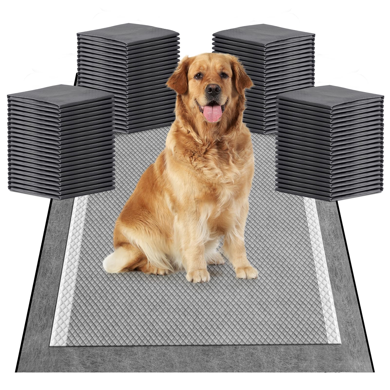 MIZOK Charcoal Puppy Pads Large Dog Training Pads Odor-Control Puppy Training Pads Leak-Proof & Super Absorbtion Dog Pads, Disposable, 60x90cm, 50 Pack โ image 1