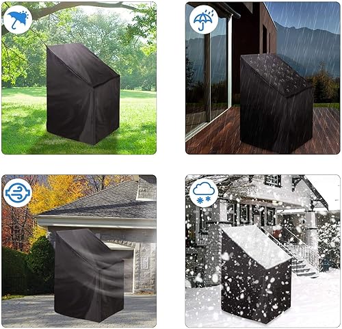 Miniatura 6 de Fundas para sillas de patio impermeables para muebles de exterior, 600D, resistentes al agua, con cordón de dobladillo ajustable para un mejor