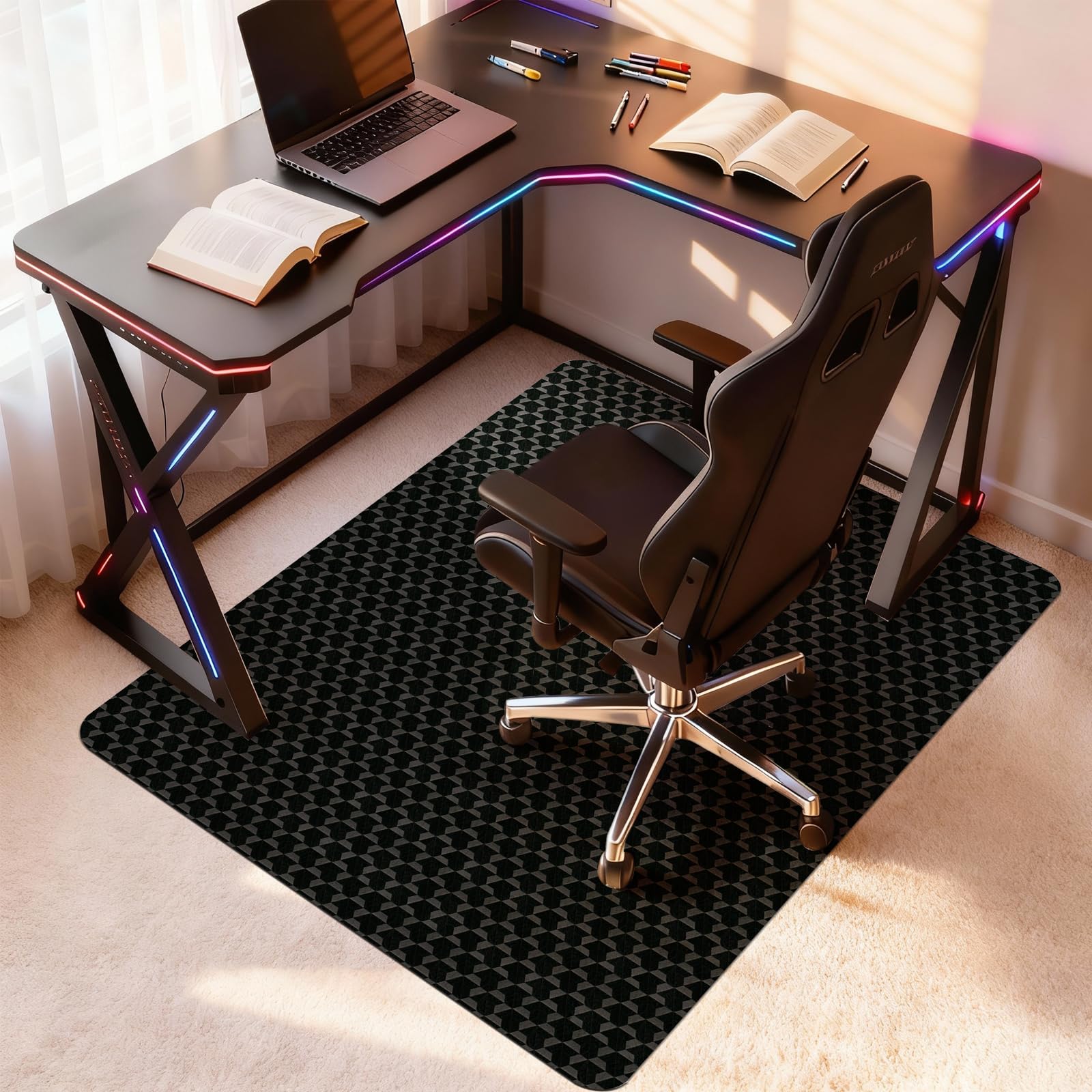 Vicwe Office Chair Mat for Carpet, 60"x46" Heavy Duty Chair Mat with Studs