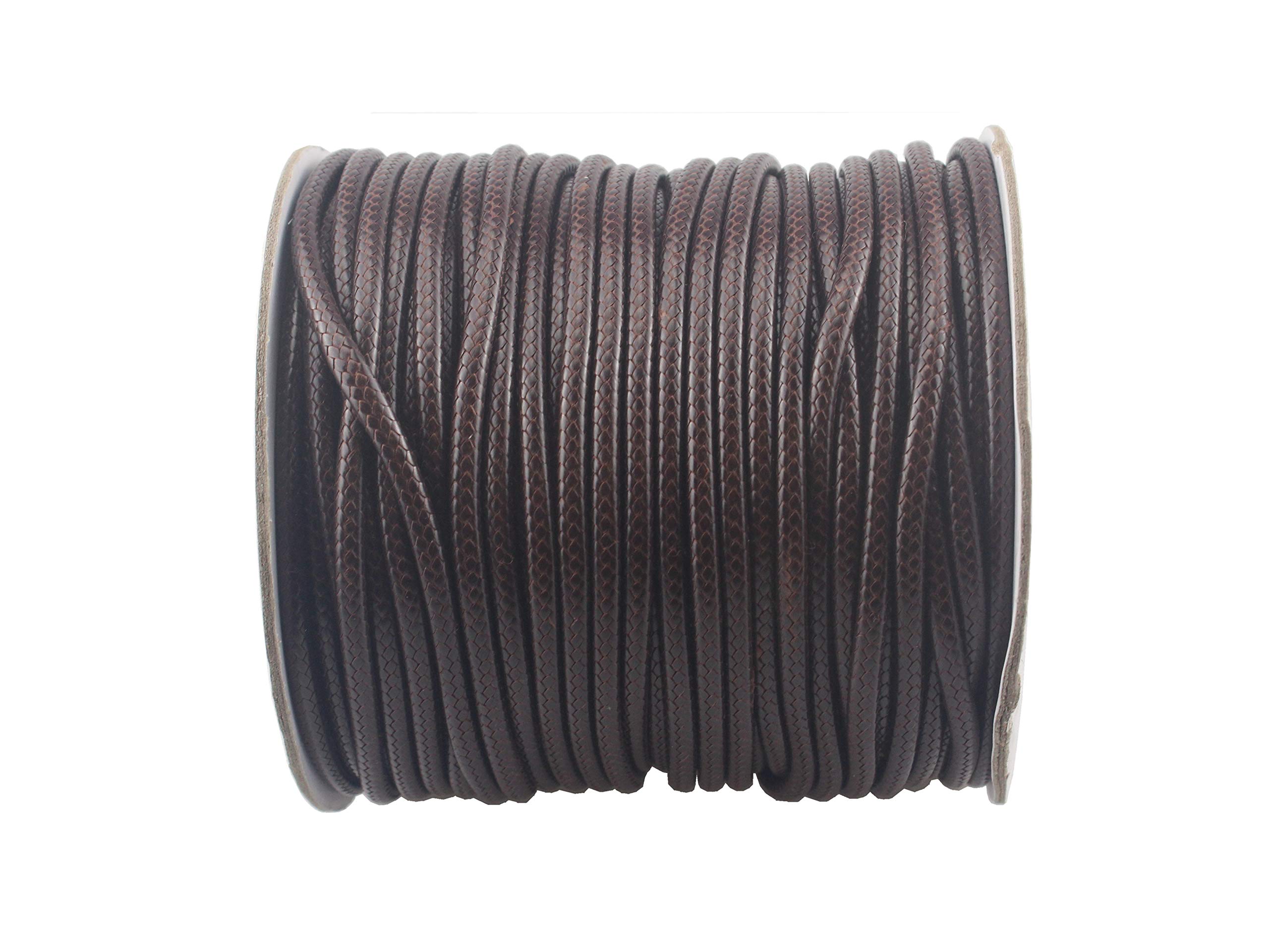 Coffee Waxed Polyester Jewelry Making Cord Waxed Beading String with Spool for Craft DIY Thread (3.0mm - (40Yards))