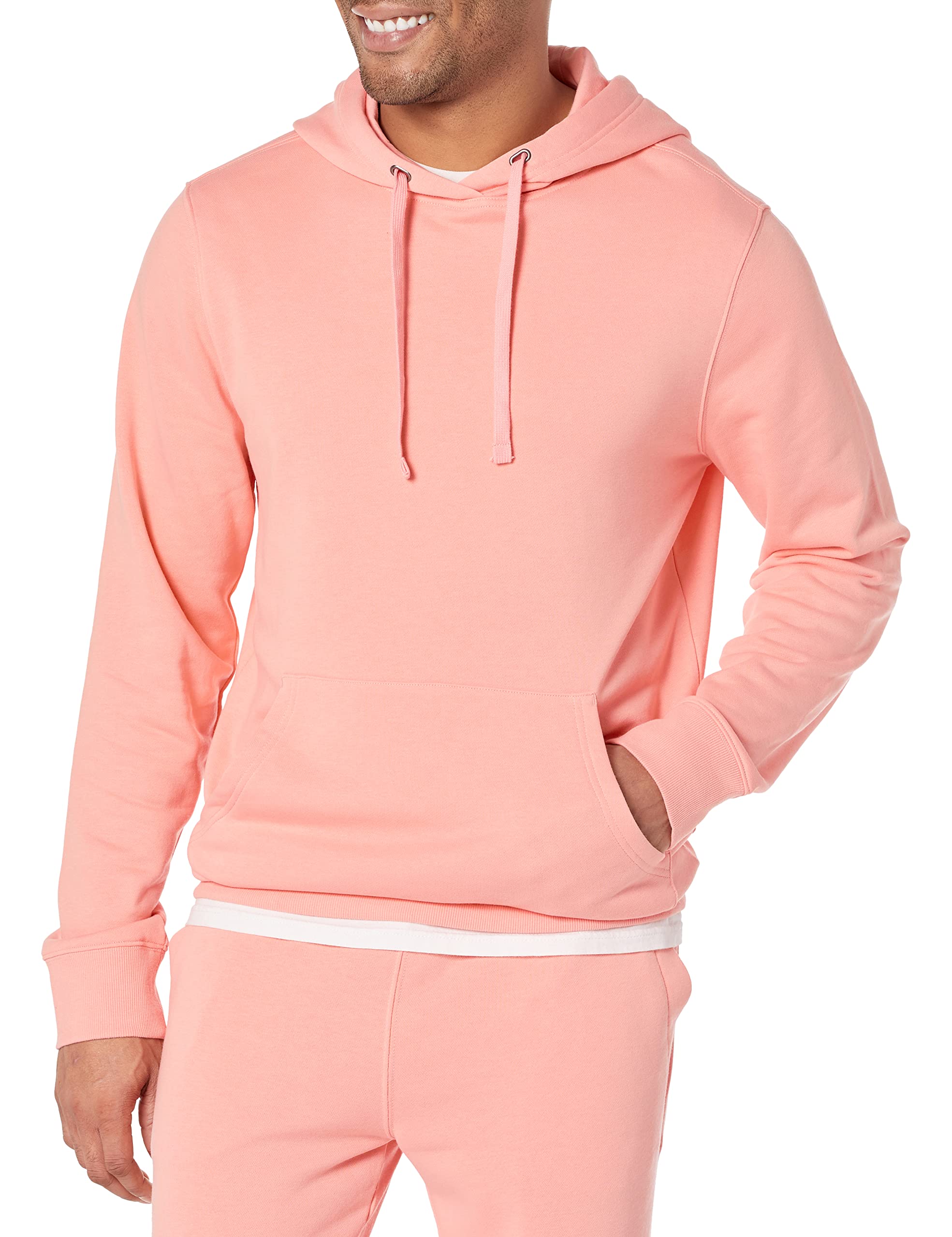 Amazon Essentials Men's Lightweight Long-Sleeve French Terry Hoodie, Peach, XX-Large