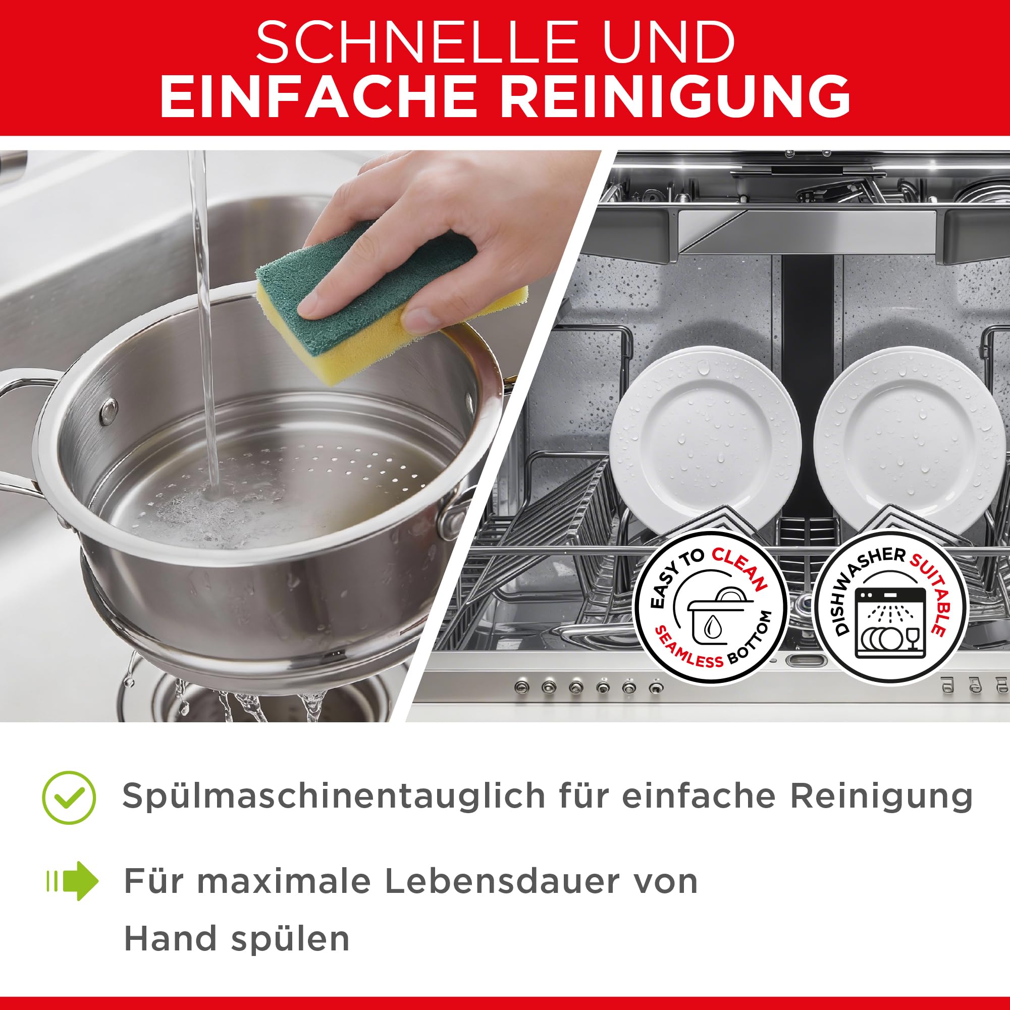 Kuhn Rikon Dampfgarer Edelstahl 3,1 l - 20 cm Kasserolle Induktion