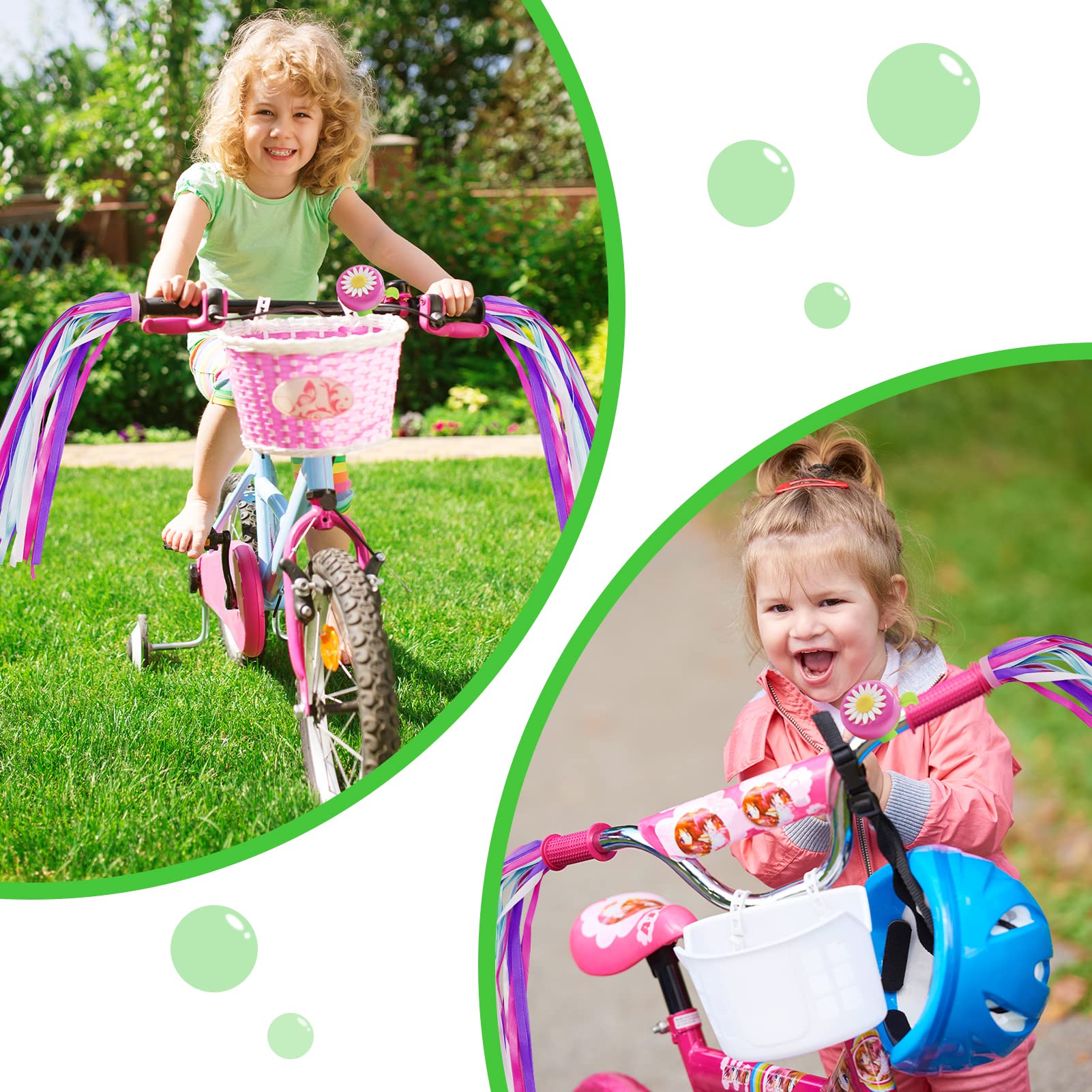 SZXMDKH Campanelli per Biciclette per Bambini, Bici Manubrio Stelle Filanti Streamers, Campanello per Bici Accessori per Bambini, Manubrio Filanti Bicicletta(3 Pezzi)