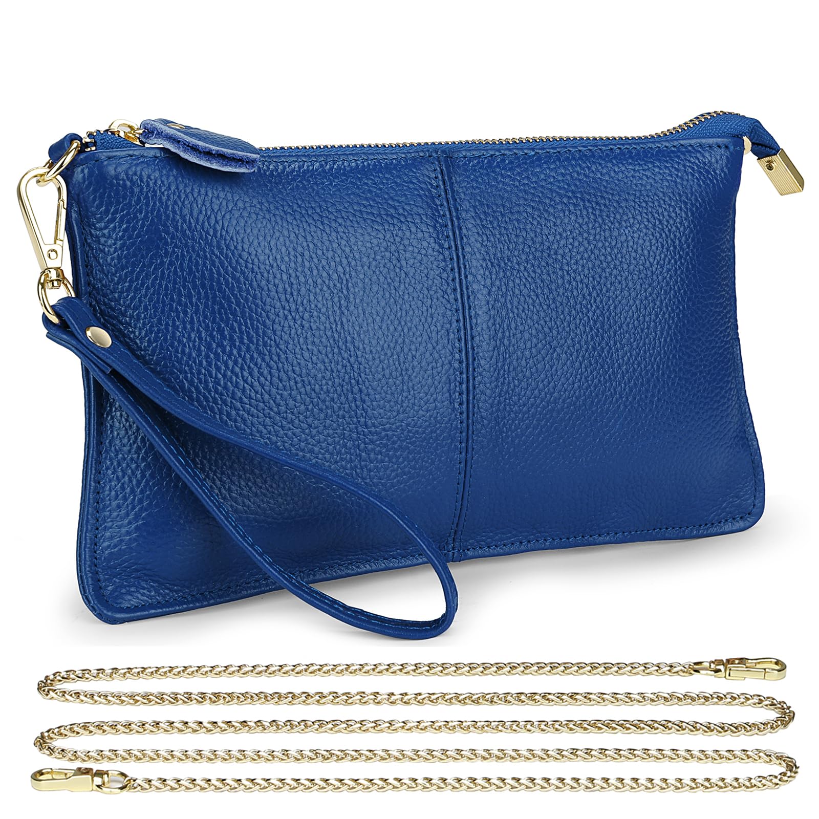Uromee Genuine Leather Wristlet Wallet Clutch Purses with Detachable Chain