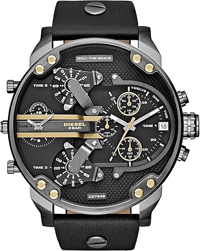 Diesel - Reloj Mr Daddy 20 de cuarzo y acero inoxidable con cronógrafo