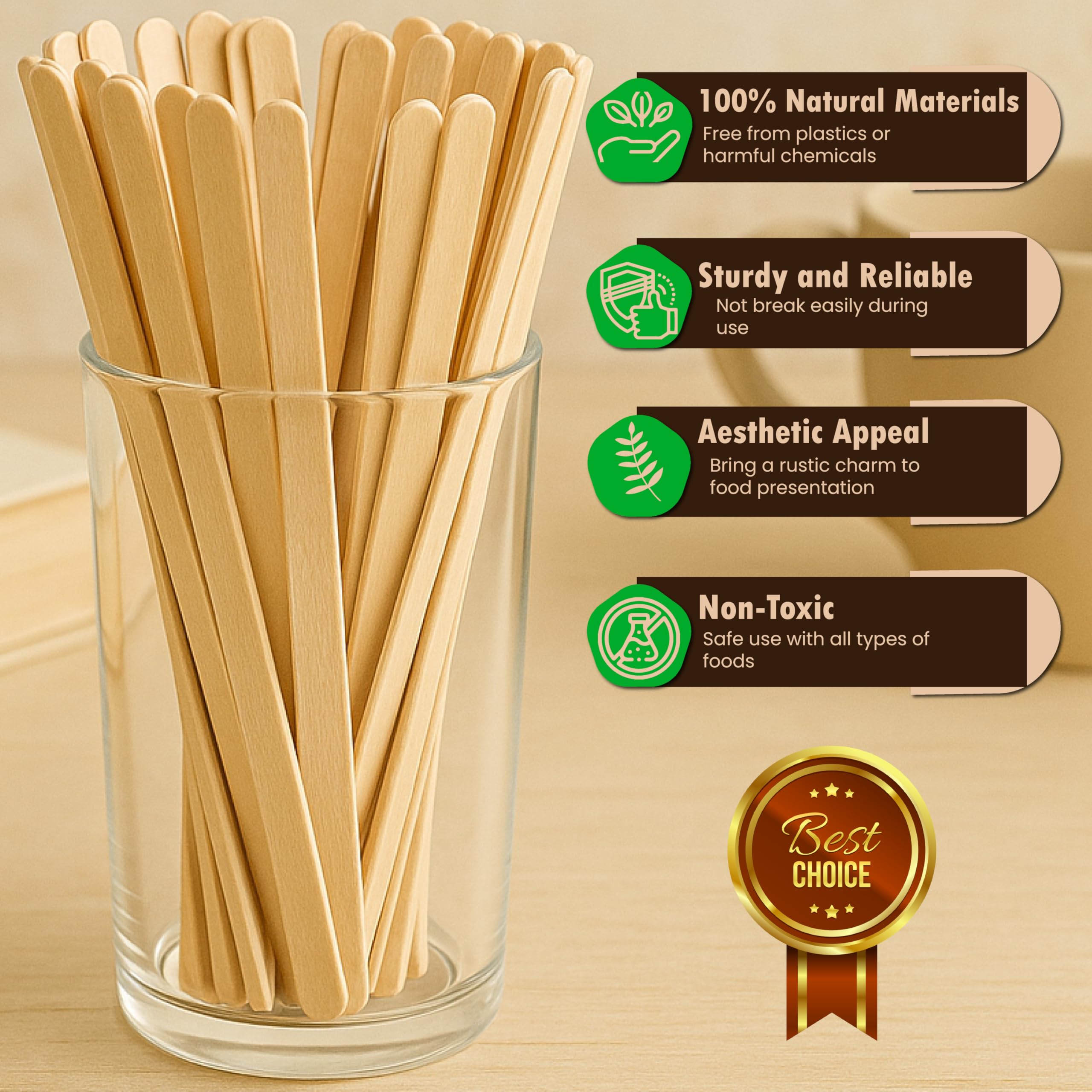Wooden Coffee Stirrers - 500 Count -3