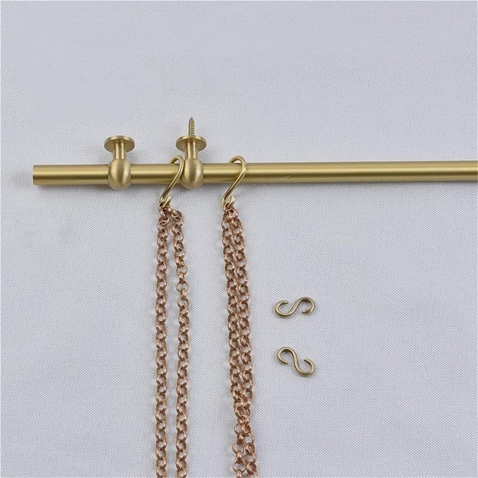 Picture Rail Hanging System Brass Picture Hanging Wire Kit, Exhibit Picture Frame Gallery Set, Adjustable Wall Collage Displays, for Living Room Wall Decor(40"/102cm Chain,230cm/90.6in)