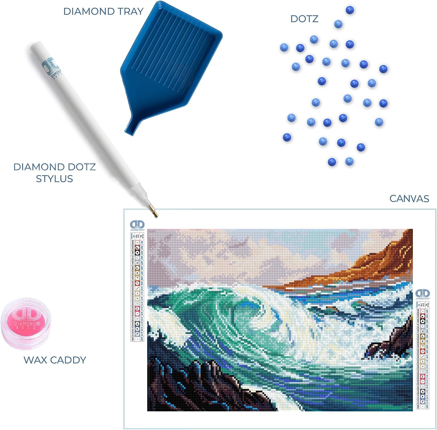 DIAMOND DOTZ Seascape Diamond Painting Kits for Adults - Diamond Art Kits a Relaxing Creative Craft Kit with Dotz Gems 16.5x11
