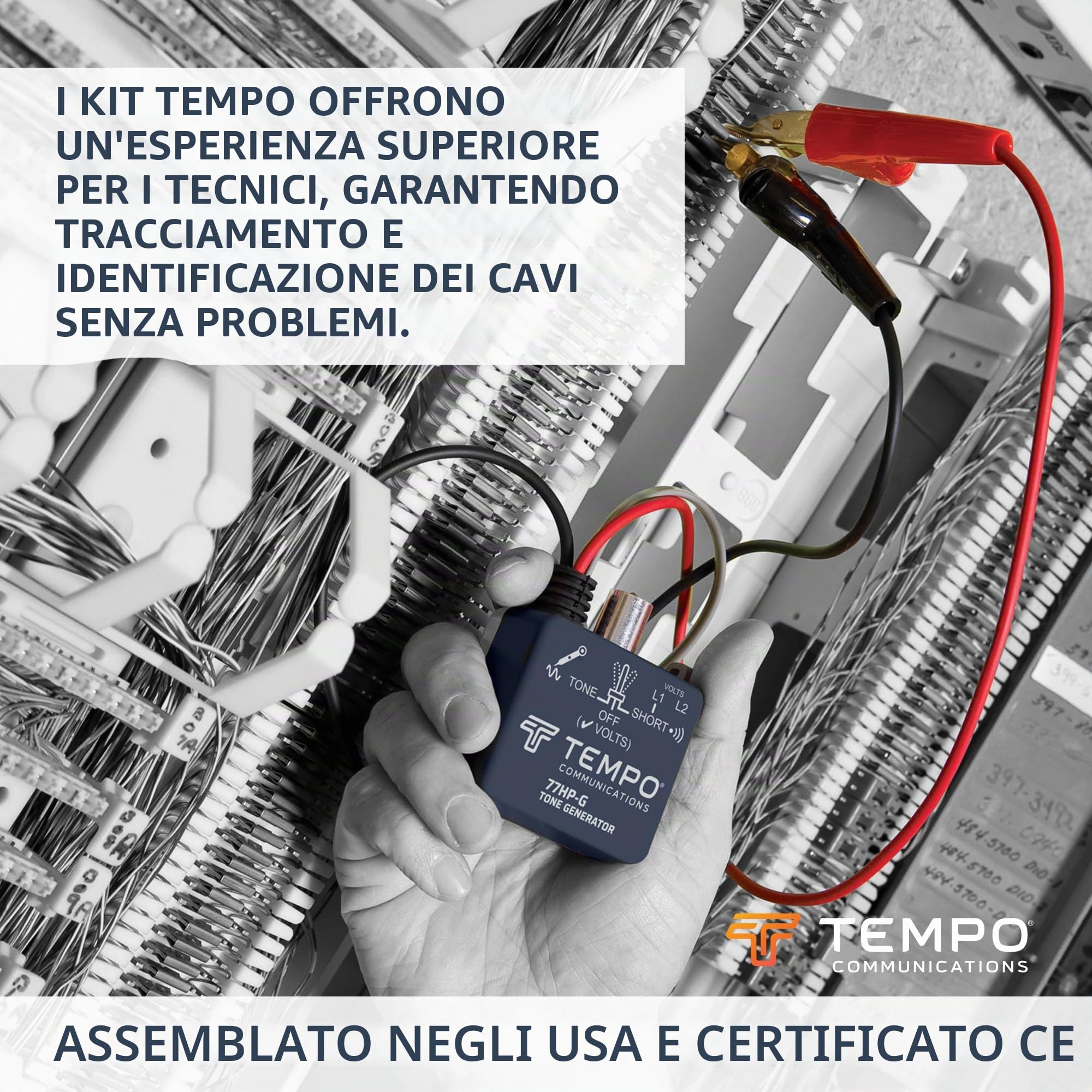 Tempo Communications 701K-G - Kit professionale per la tracciatura dei cavi, Sonda Passacavi Elettrica
