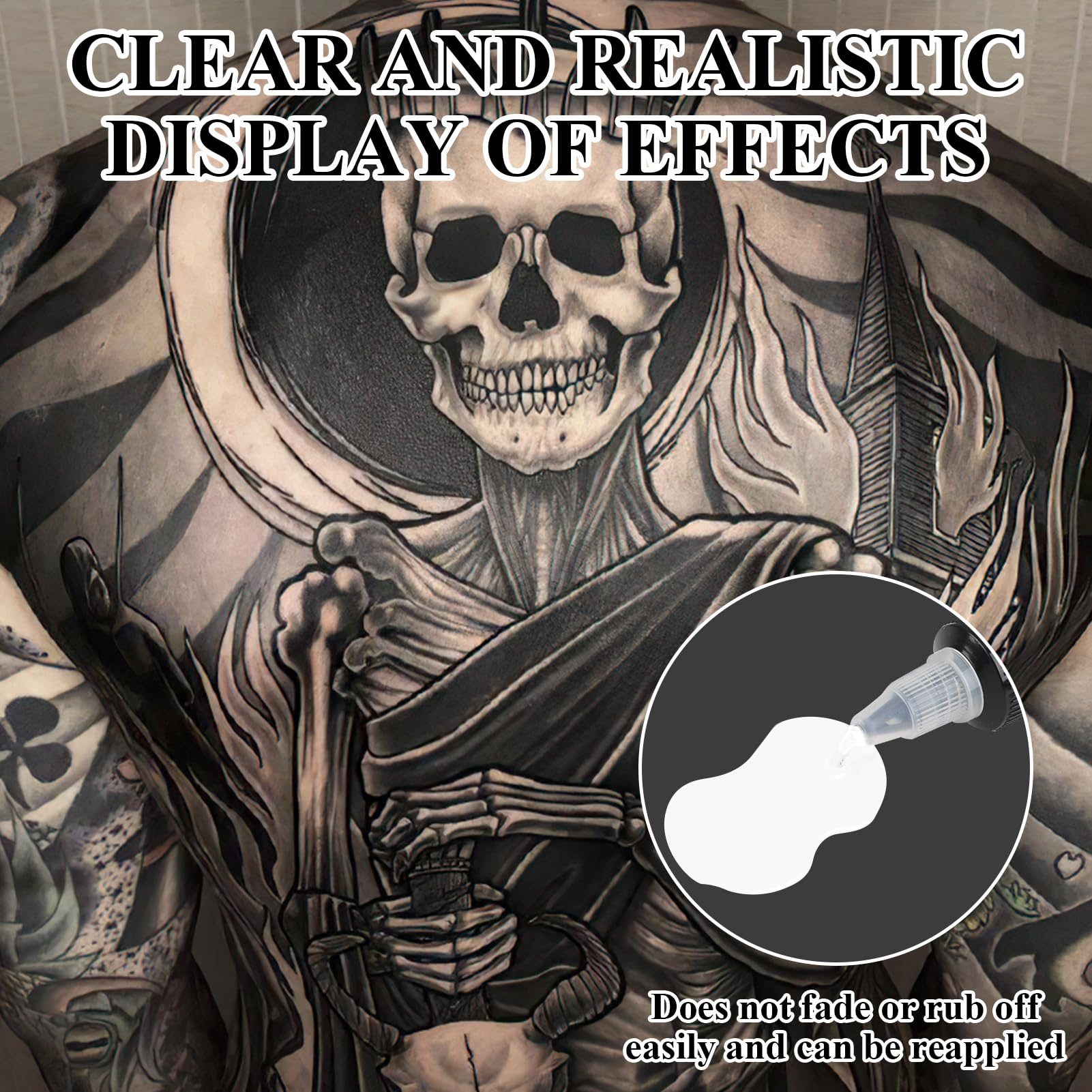 3pc 30ml Tinta de Tatuaje Profesional Blanco Puro y Tinta de Tatuaje Rojo y Negro Tintas para Tatuajes Ink Tattoo Fórmula vegana con Pigmentación Estándar para Colorear Mezclar (Blanco y Rojo y Negro)