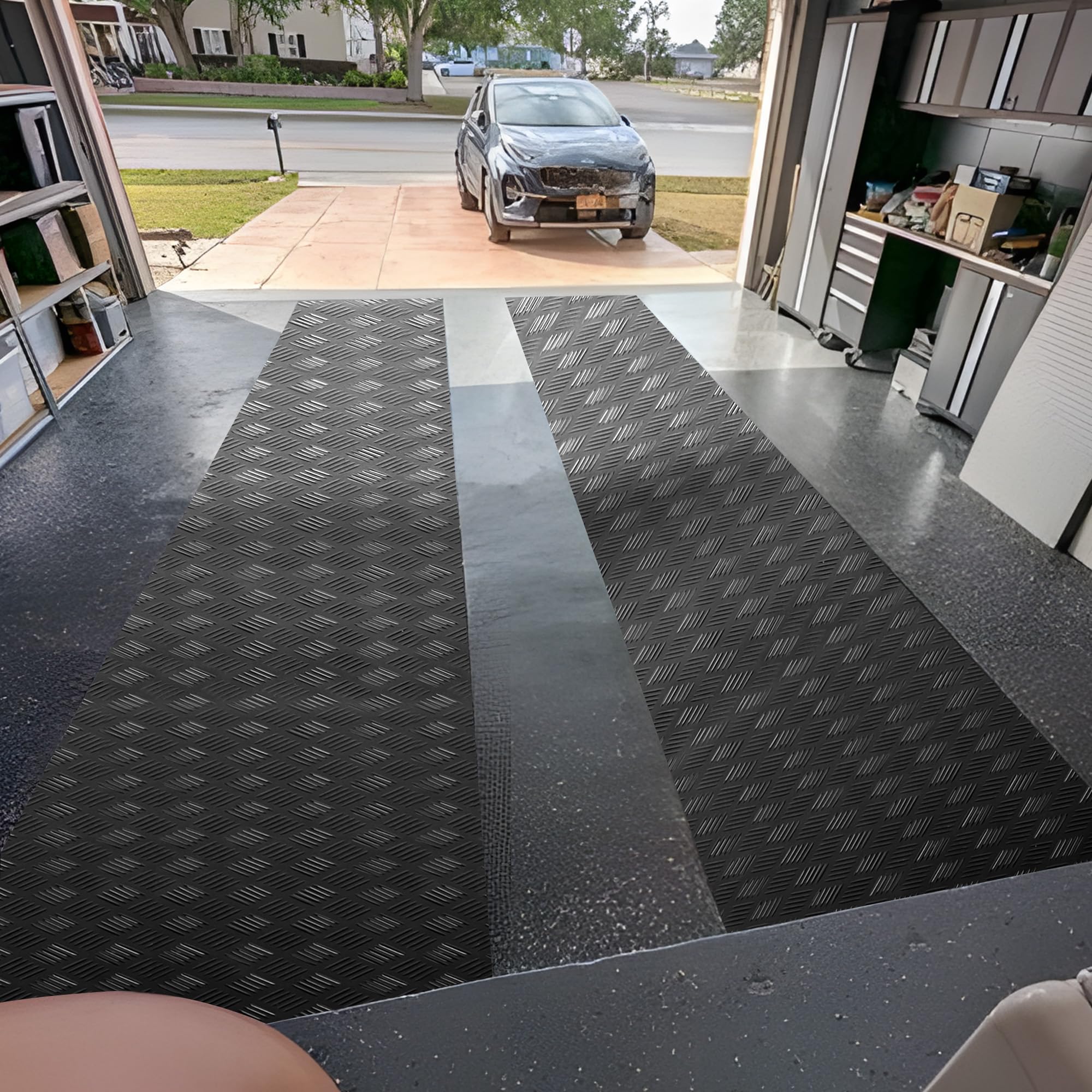 Nisorpa Gummimatten 500cm x 100cm Gummimatte Meterware 3mm Dicke Gummimatten Boden Bodenmatte Schutzmatte Gummiläufer Antirutschmatte Bodenschutzmatte Gummi Matte für Keller, Werkstatt, Garage