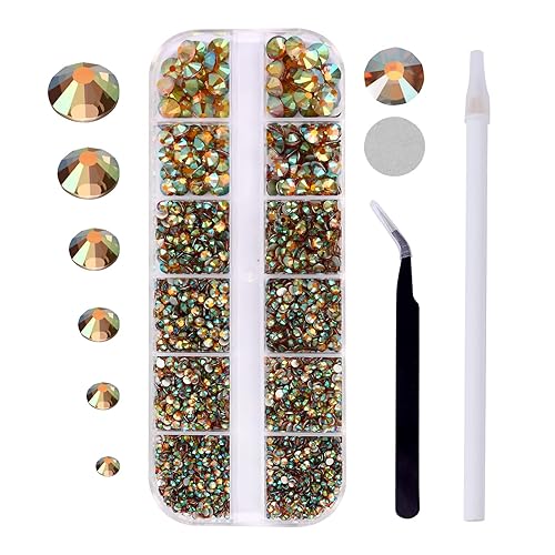 Vista 40 de 3820Pcs Light Green Flatback Rhinestones for Bedazzling, 2-6.5mm Small Rhinestones Diamonds Kit, Flat Back Crystals Gems for Nail Art and Crafts