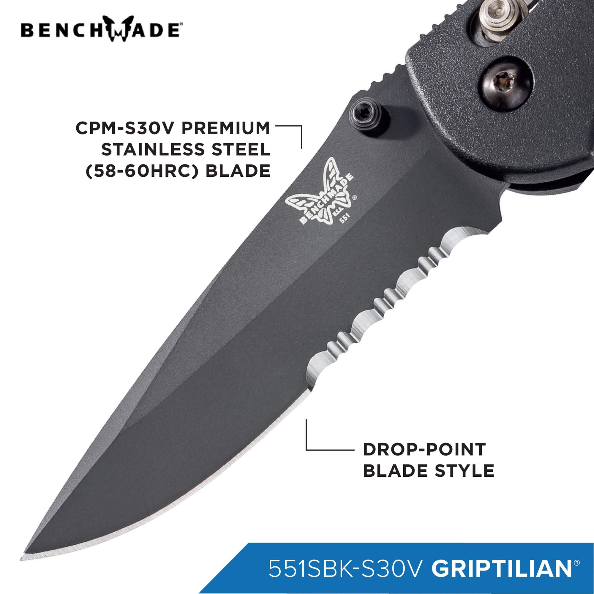 Griptilian, hoja negra - Filo: Combinado 551SBK-S30V
